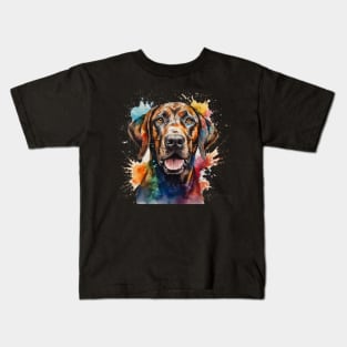 Plott Hound Bright Watercolor Painting Kids T-Shirt